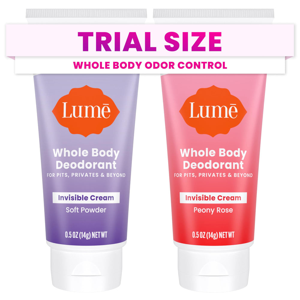 Lume Déodorant Corps mini tube crème invisible contrôle des odeurs en voyage.