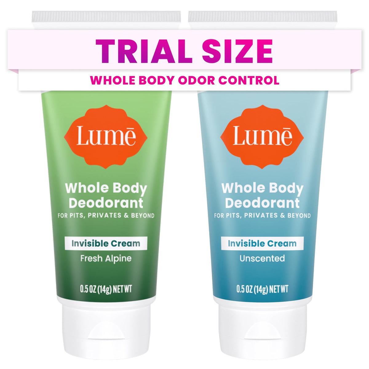 Lume Déodorant Corps mini voyage crème invisible, application légère et discrète.