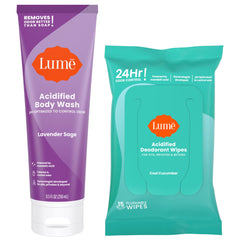 Bouteille gel douche acidifiée Lume avec parfum lavande sauge pour une odeur durable