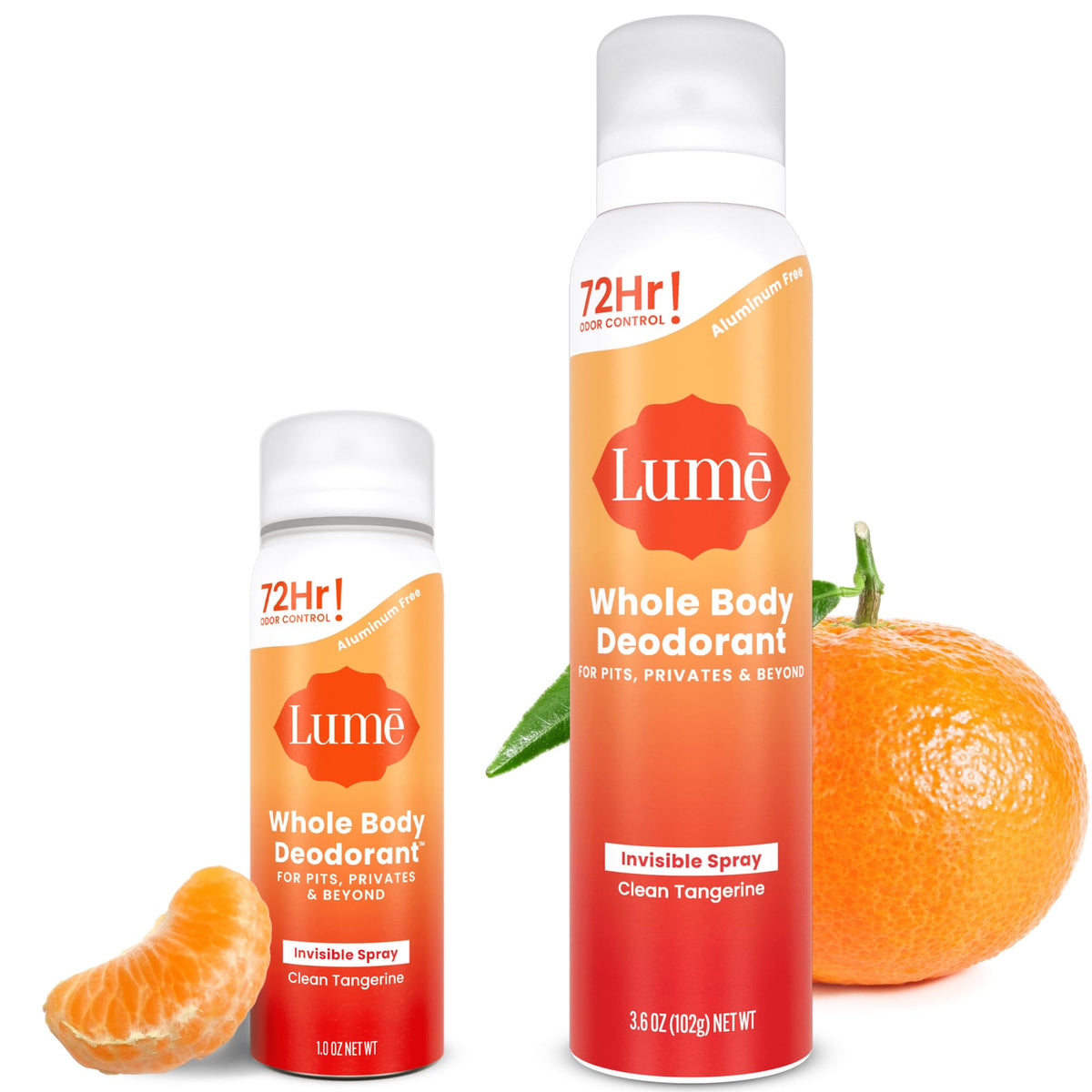 Lume invisible spray deodorant for women full-size bottle provides all-day freshness.