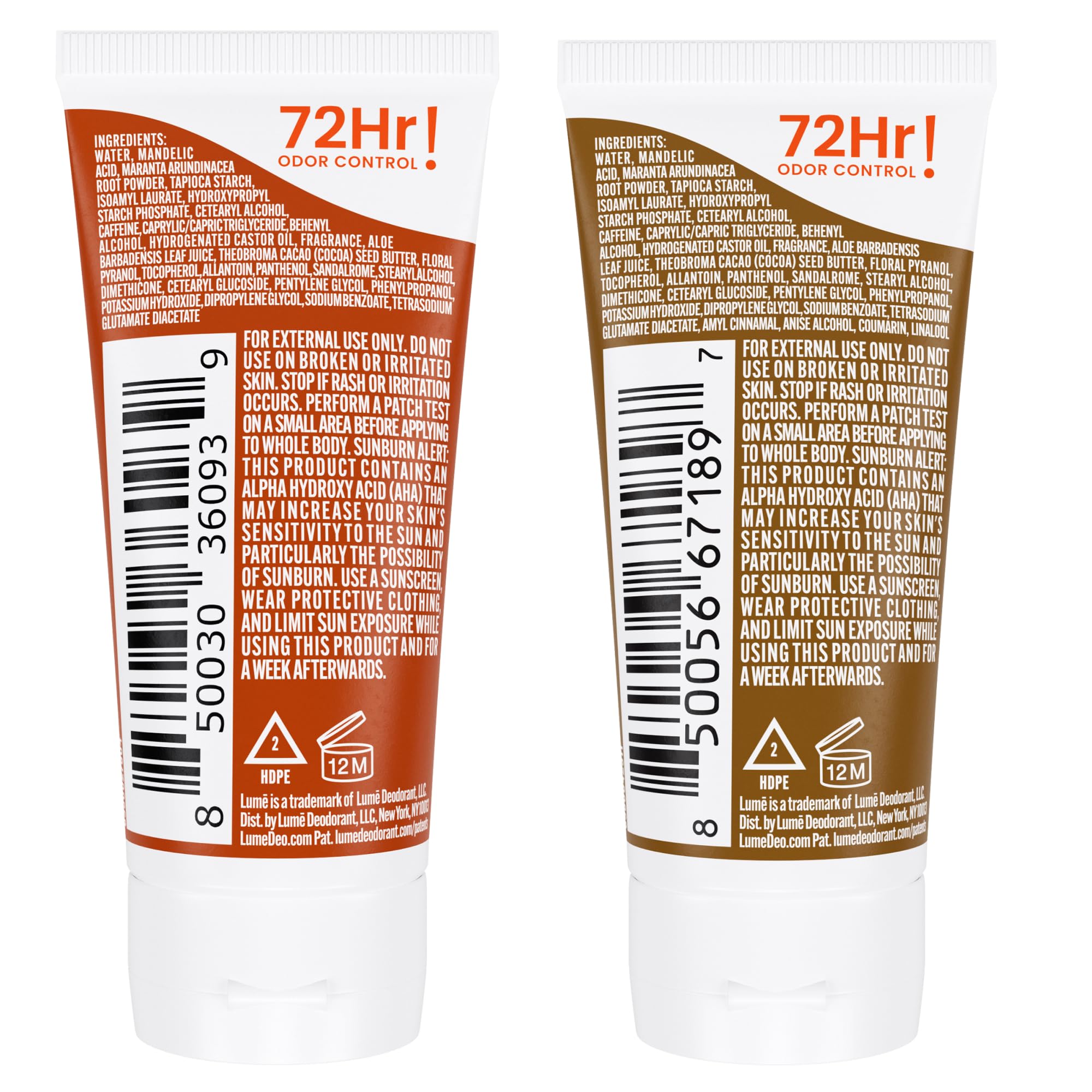 Lume deodorant invisible en tube mini, parfum coco-toast pour allure fraiche.