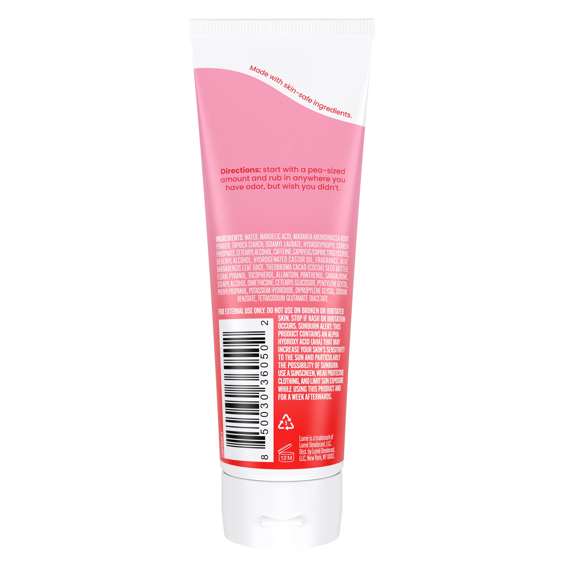 Lume product used on multiple body areas beyond underarms