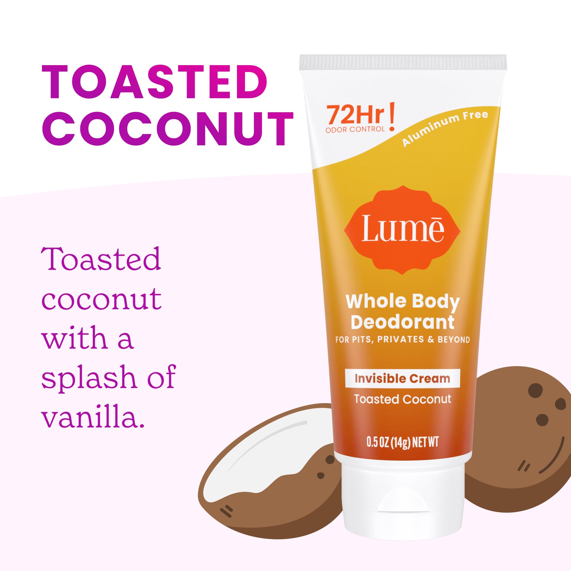 Lume emballage creme invisible mini, coco-toast confort quotidien.