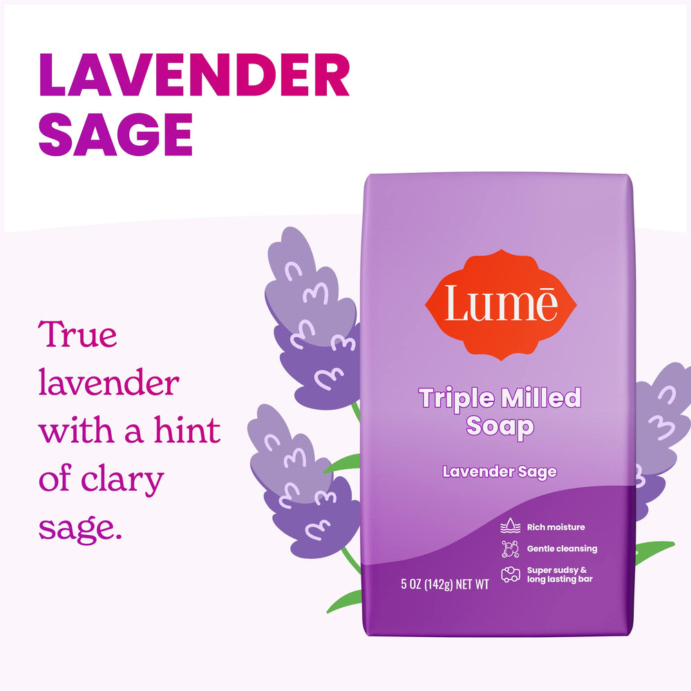 Mousse crémeuse du savon Lume pour une douceur durable.