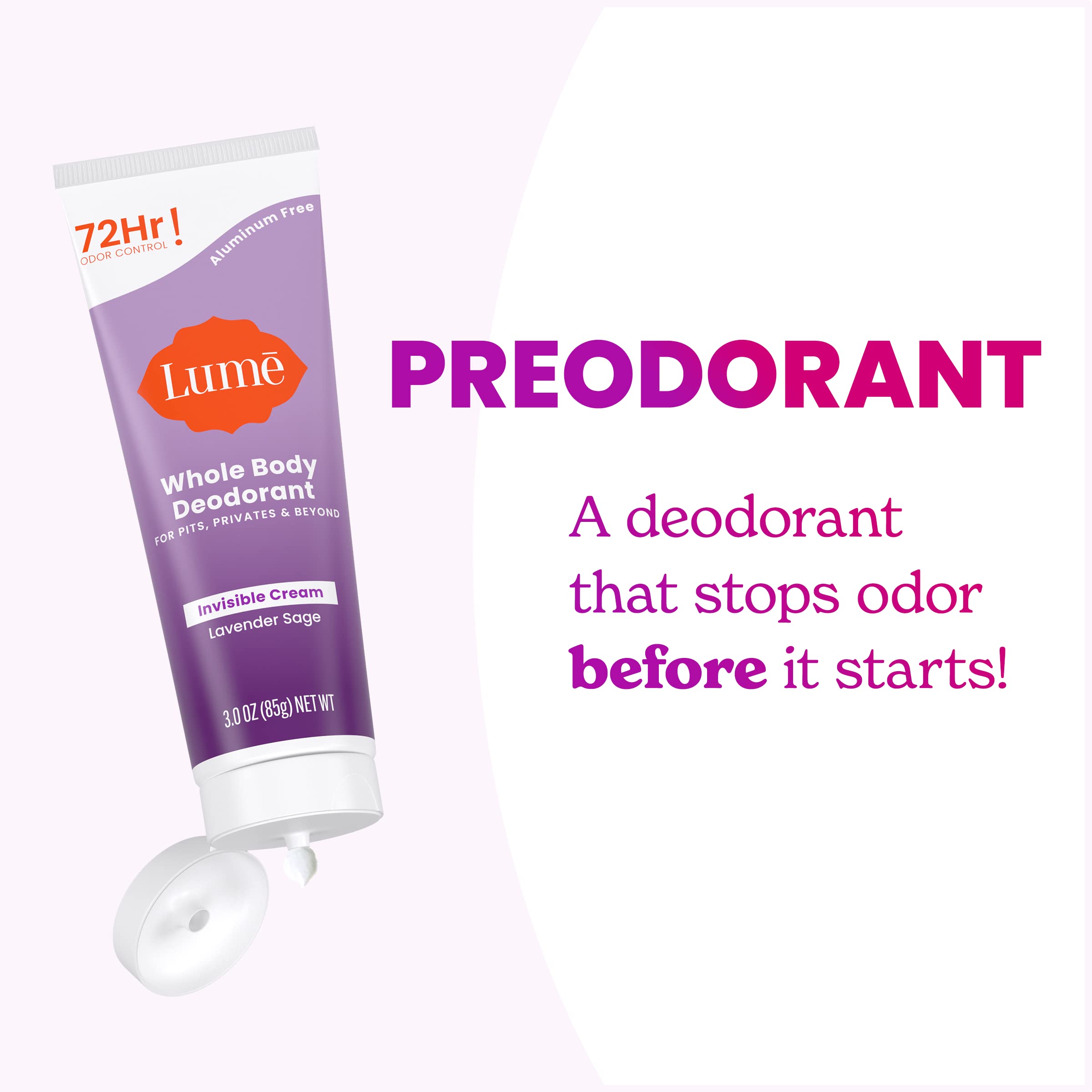 Lume lavender-sage-scent evokes calm fragrance while neutralizing odor.