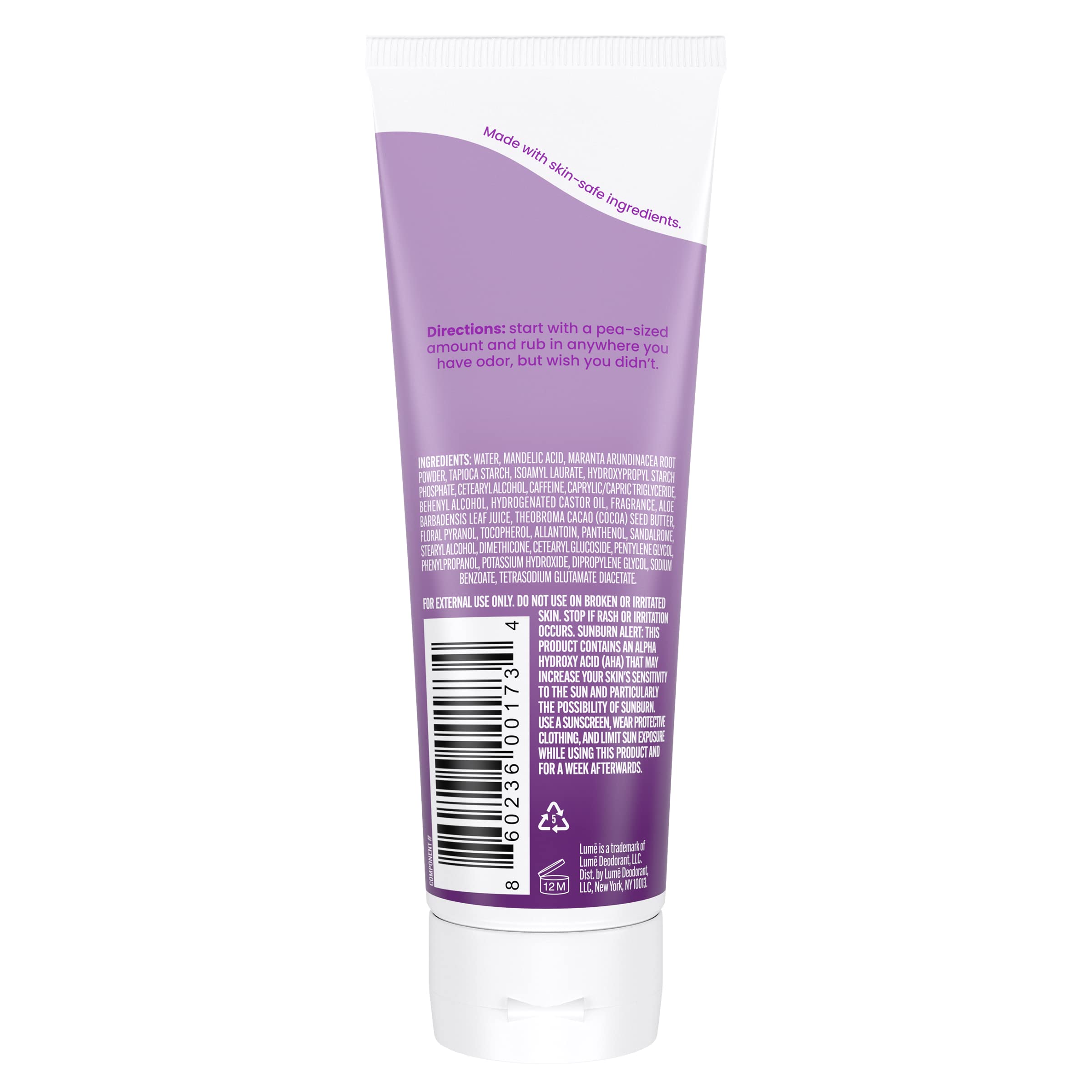 Lume smooth-solid-application shows easy glide on skin.