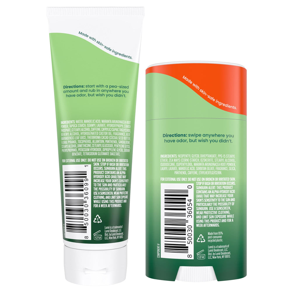 Lume duo tube et stick, protection durable sans aluminium ni bicarbonate.