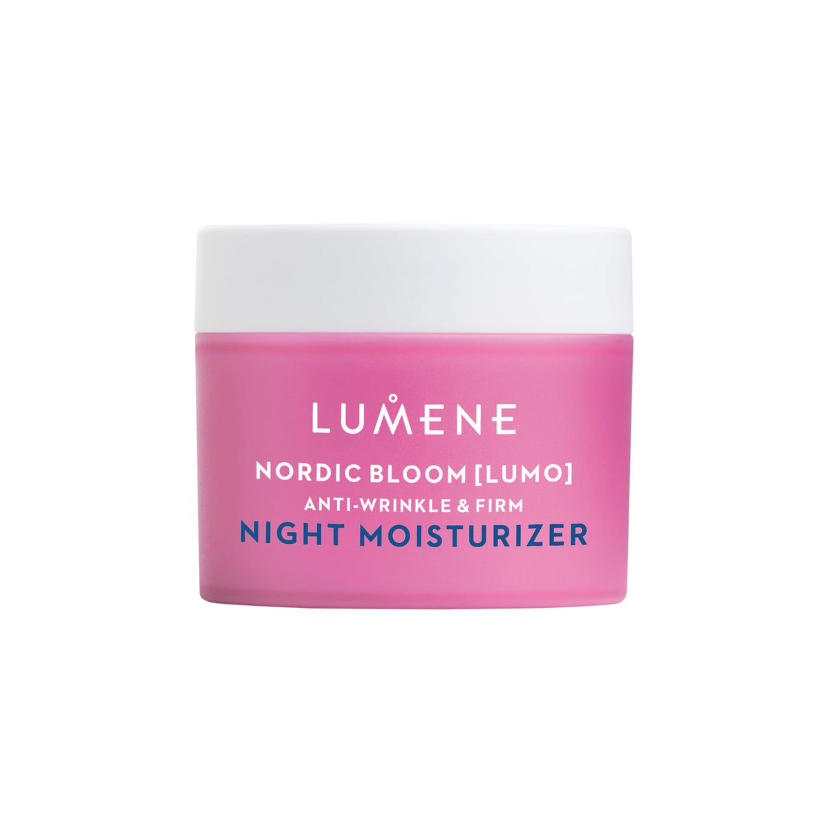 Flacon crème nuit Lumene Nordic Bloom pour hydratation et raffermissement.
