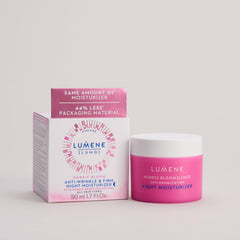 Texture crème nocturne Lumene Nordic Bloom pour envelopper la peau.