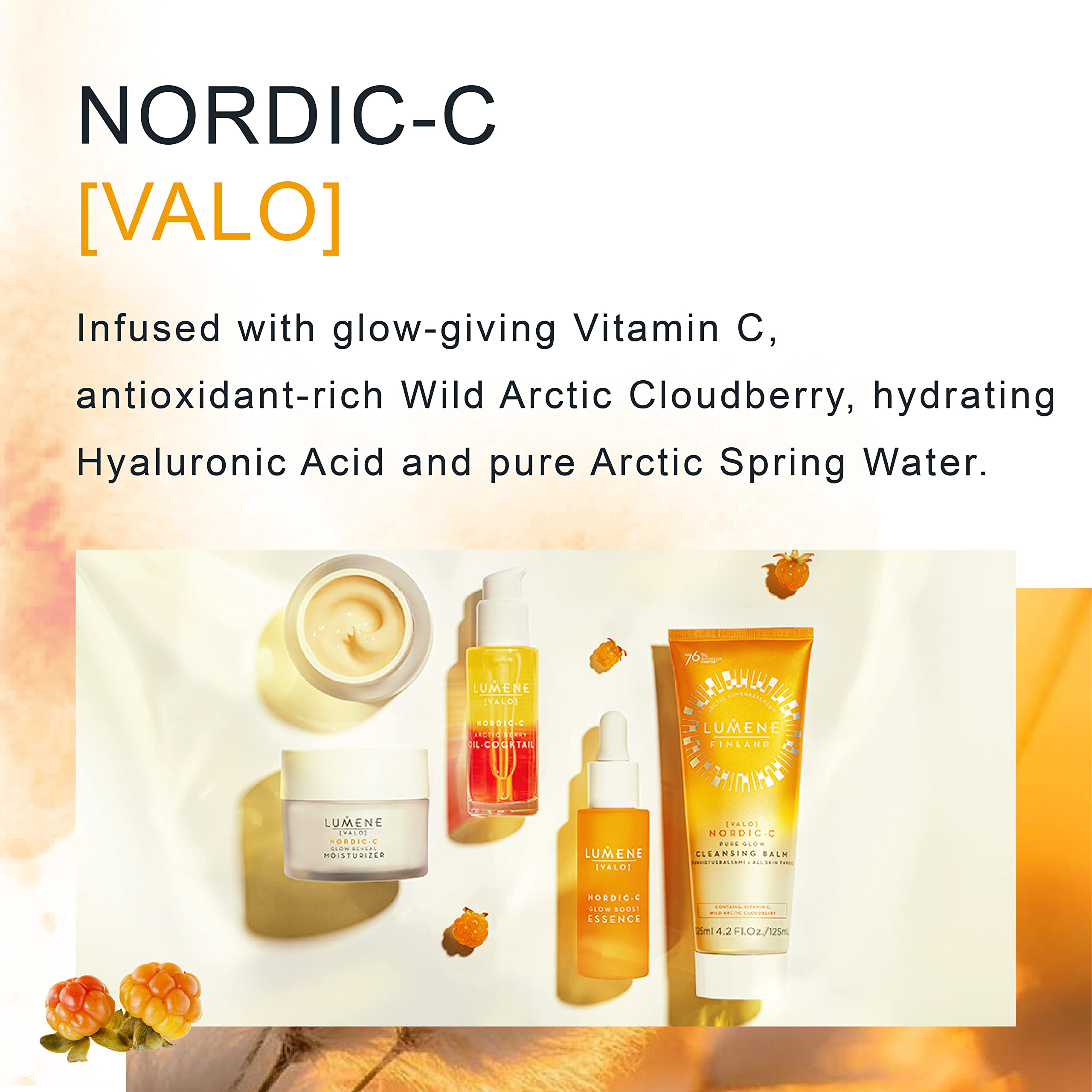 Ingrédients nordiques utilisés dans Lumene Nordic-C Pure Glow.