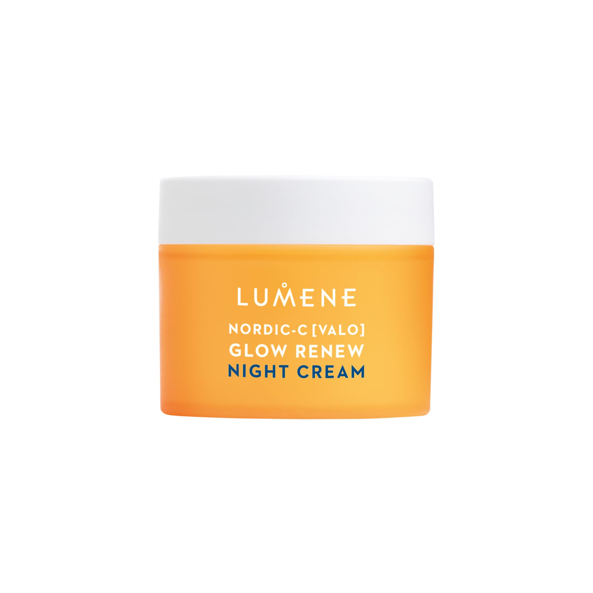 Lumene Nordic-C Valo Glow Renew crème nuit dans un pot, peau lumineuse au réveil.