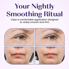 Application front et lèvres des patchs LumiDew, visage net et défini.