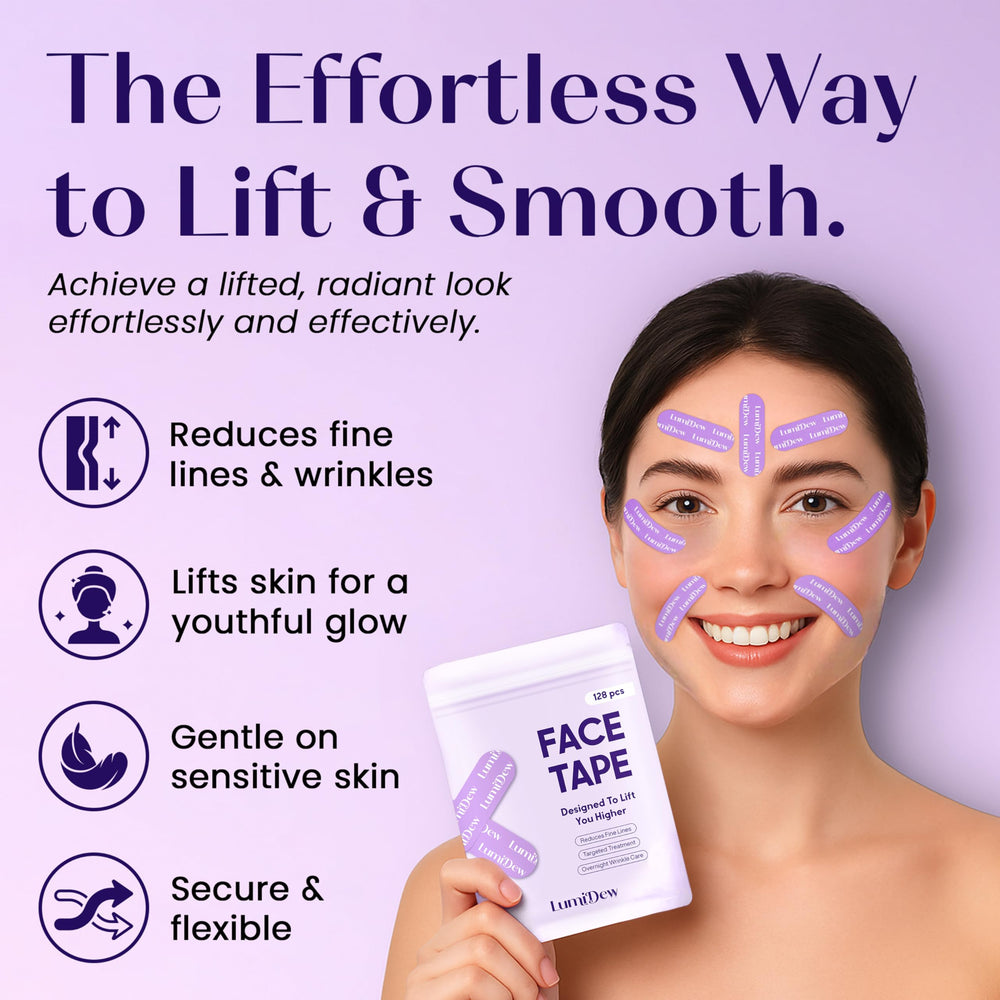 Bande LumiDew visage nuit lifting léger pour peau tonifiée.