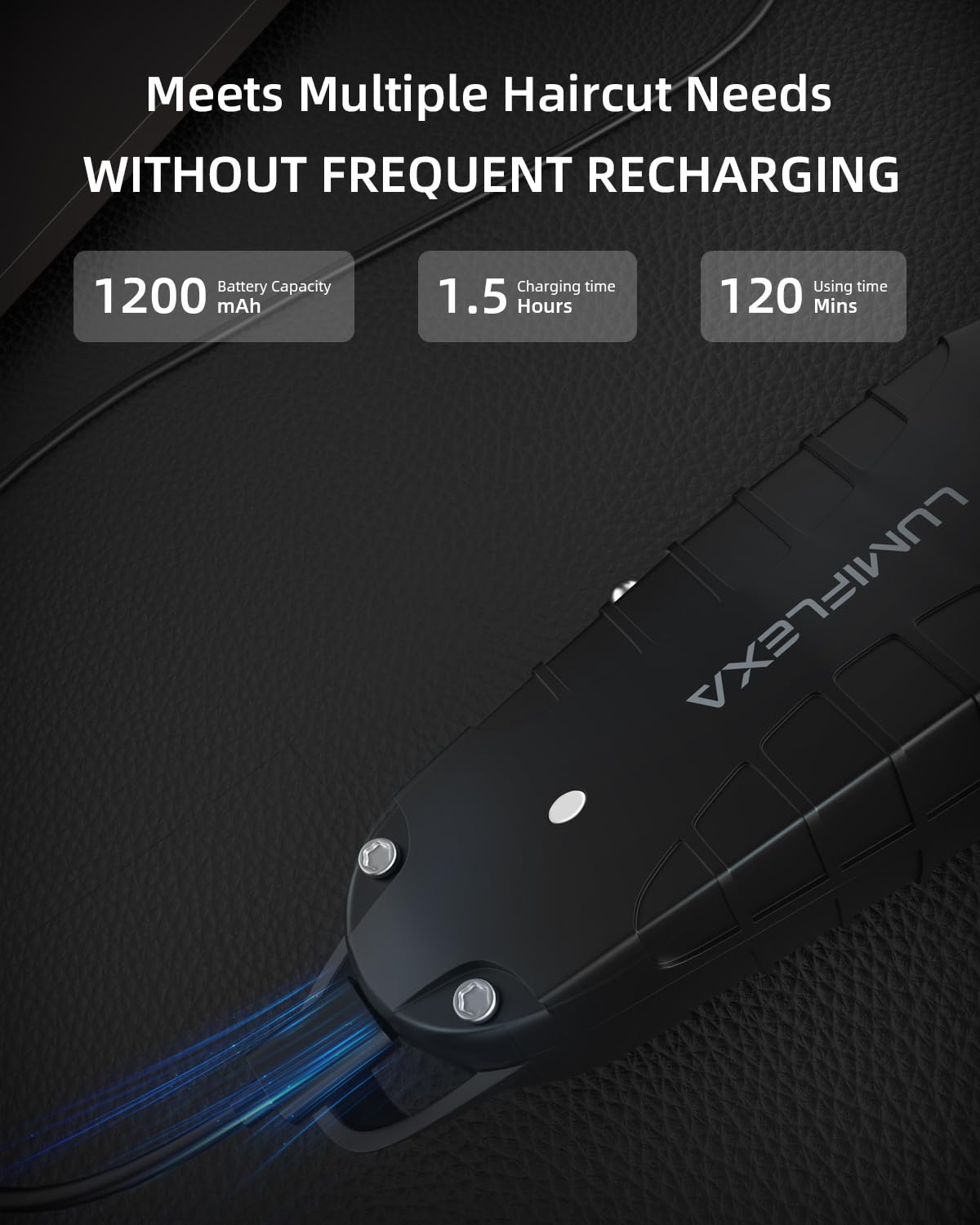 Lumiflexa Trimmer batterie 120 minutes pour sessions longue durée.