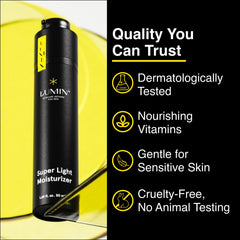 Application matin et soir de Lumin sur le visage pour une peau équilibrée.
