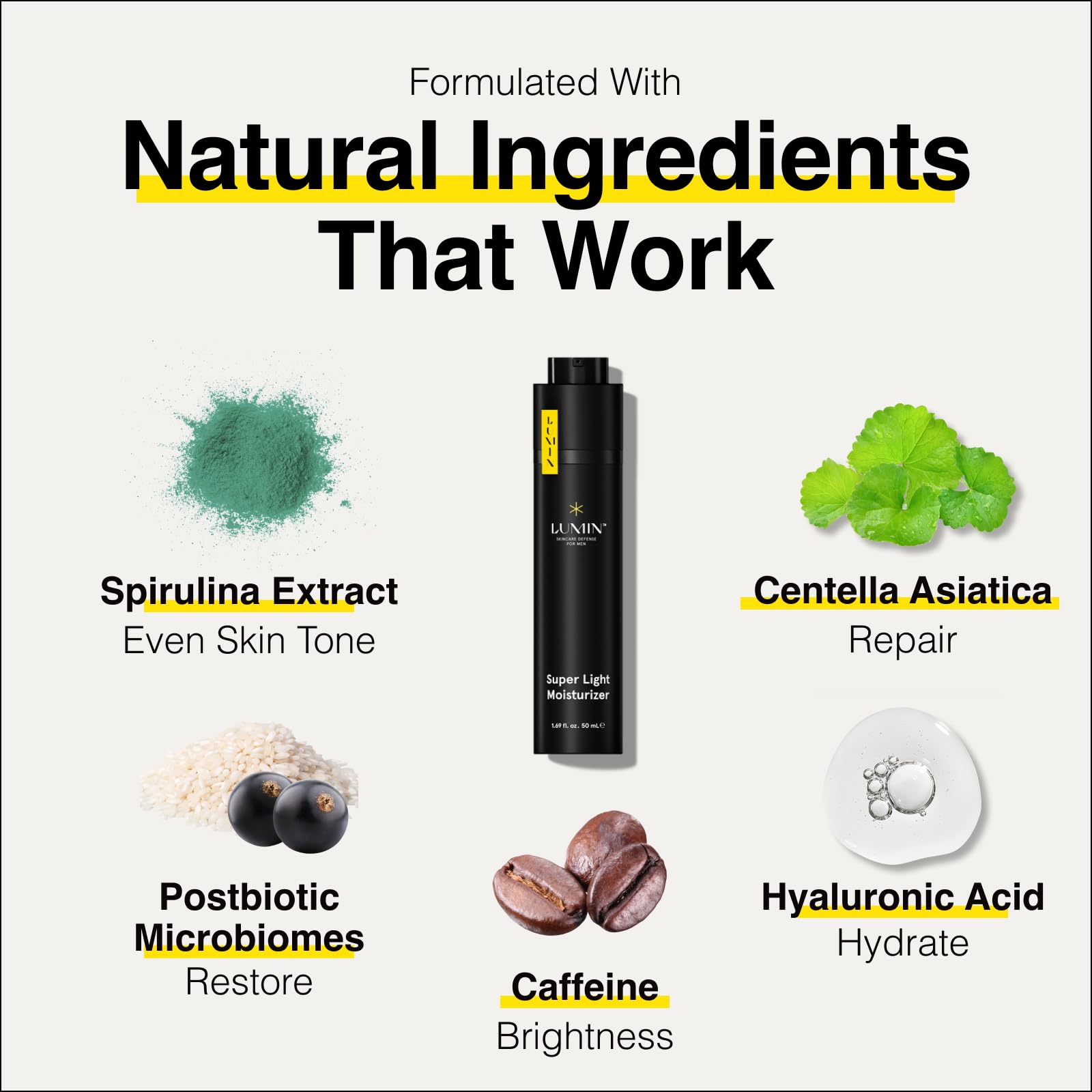 Texture gel légère de Lumin pour une peau peu grasse et nette.