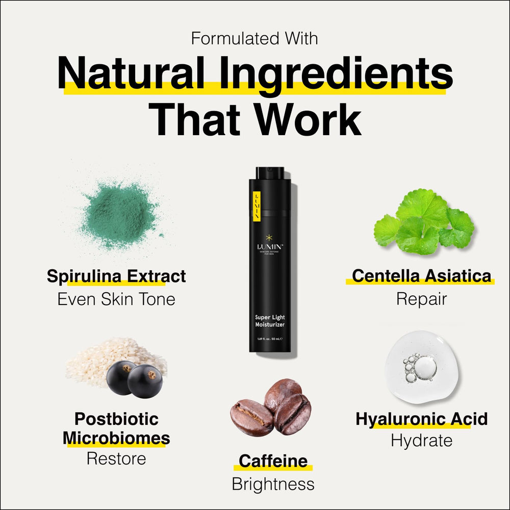 Texture gel légère de Lumin pour une peau peu grasse et nette.