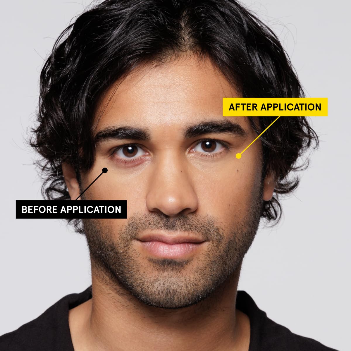 Lumin Instant Dark Circle Corrector for Men texture close-up reveals yellow color correction for shadows