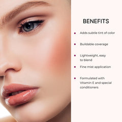 Luminess blush en pulvérisation, teinte neutre pour un teint homogène.