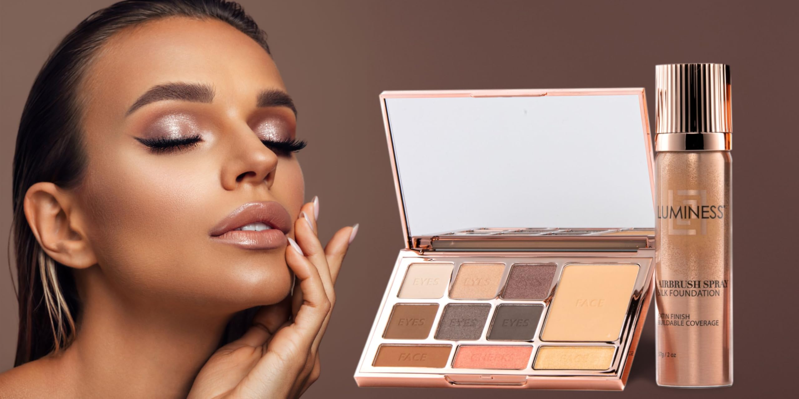 Kit maquillage Luminess complet prêt à l’emploi pour sorties.
