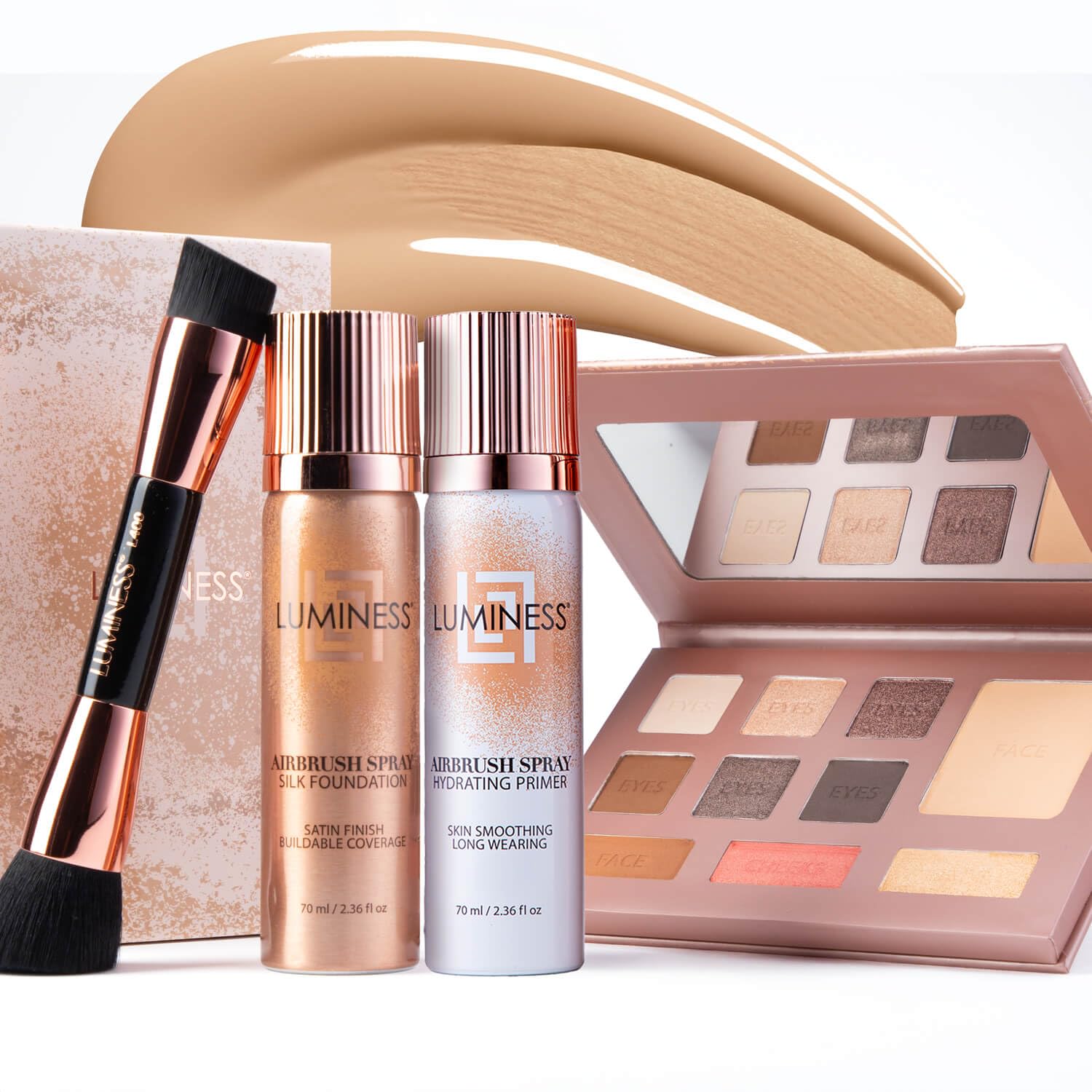 Palette visage Luminess pour un éclat naturel et rapide.