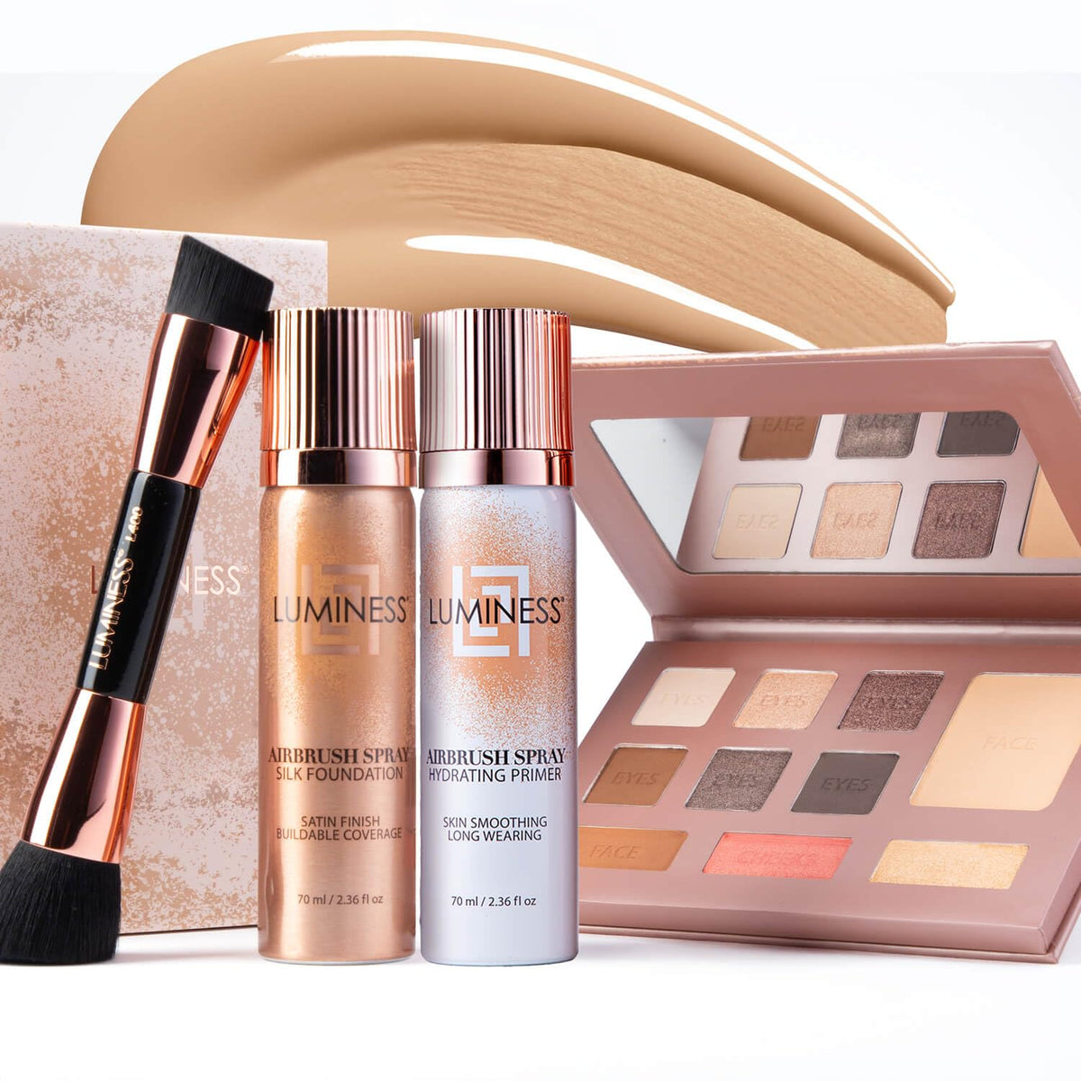Palette visage Luminess pour un éclat naturel et rapide.
