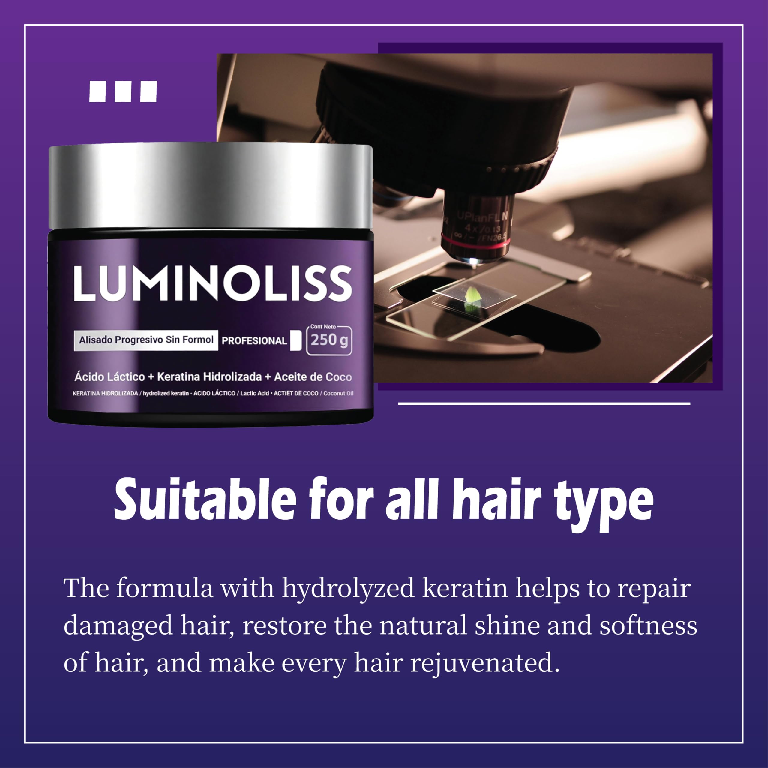 LuminoLiss Alisado : lissage avec fer à lisser pour un fini net.