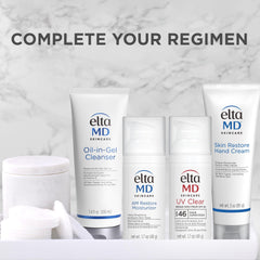 Crème mains EltaMD améliore luminosité et lutte contre la pollution urbaine.