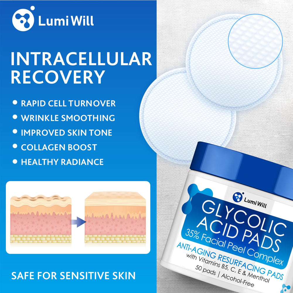 Tampons Glycoliques LumiWill 35, calendula et vitamine C pour nourrir la peau.