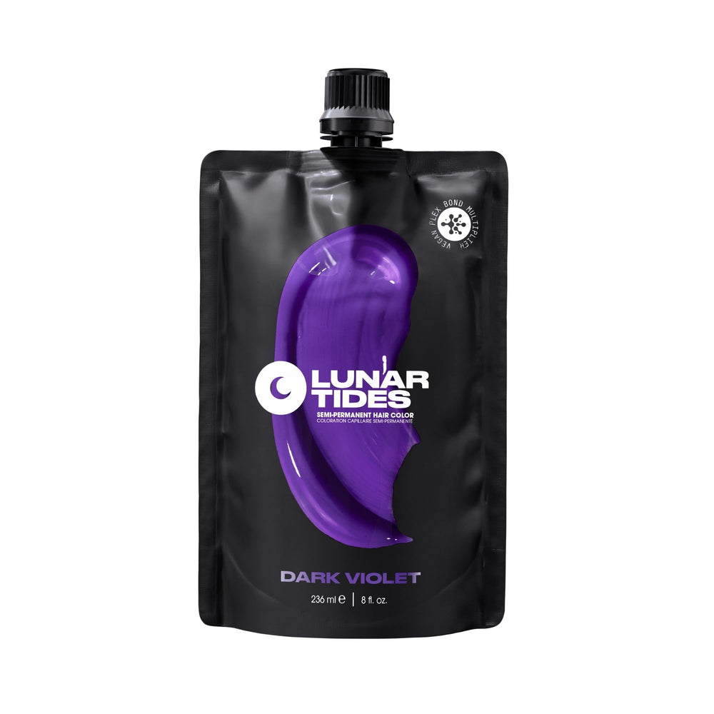 Lunar Tides coloration semi-permanente violet foncé, bouteille 118 ml, application maison.