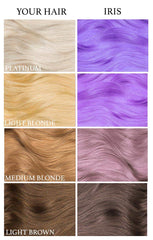 Lunar Tides Iris Pourpre boîte produit prête à l'emploi et couleur pure.