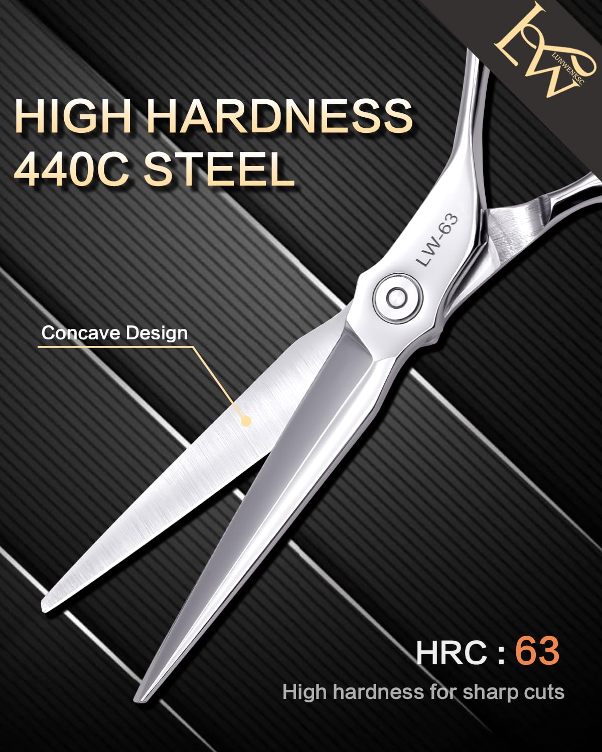 Lunwenksc acier japonais 440C pour une coupe durable.