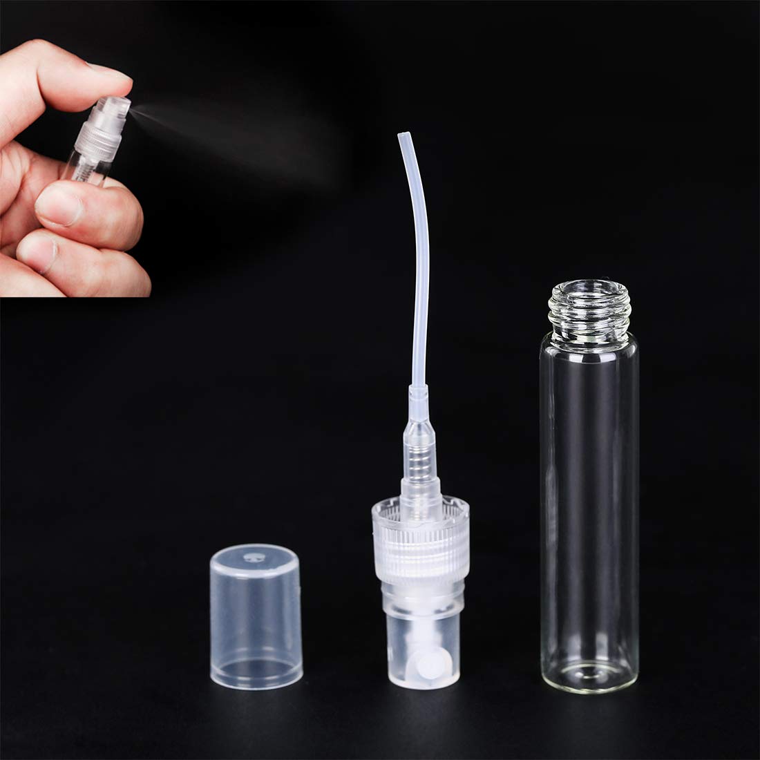 Luojery atomiseur compact avec bouchon, versement précis pour petites échantillons.