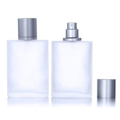 Bouteille Luojery en verre givré 100 ml, spray précis et portable.