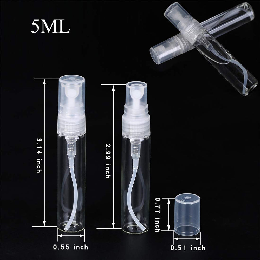 Luojery flacon parfum mini 5ml en verre translucide, idéal pour kit voyage.