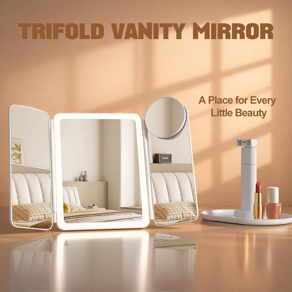 Miroir Lupow base avec emplacement pour téléphone et bijoux