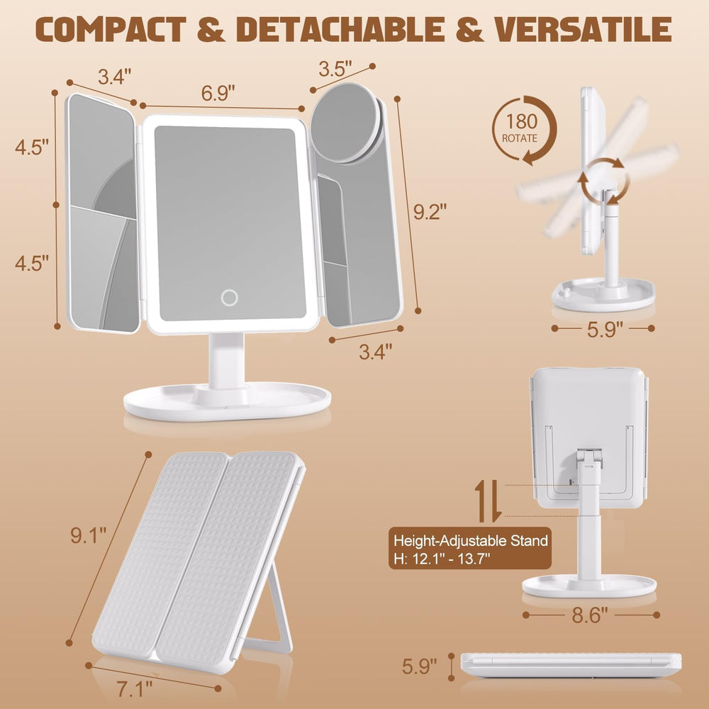 Miroir Lupow avec grossissements 2X, 3X et 10X pour retouches