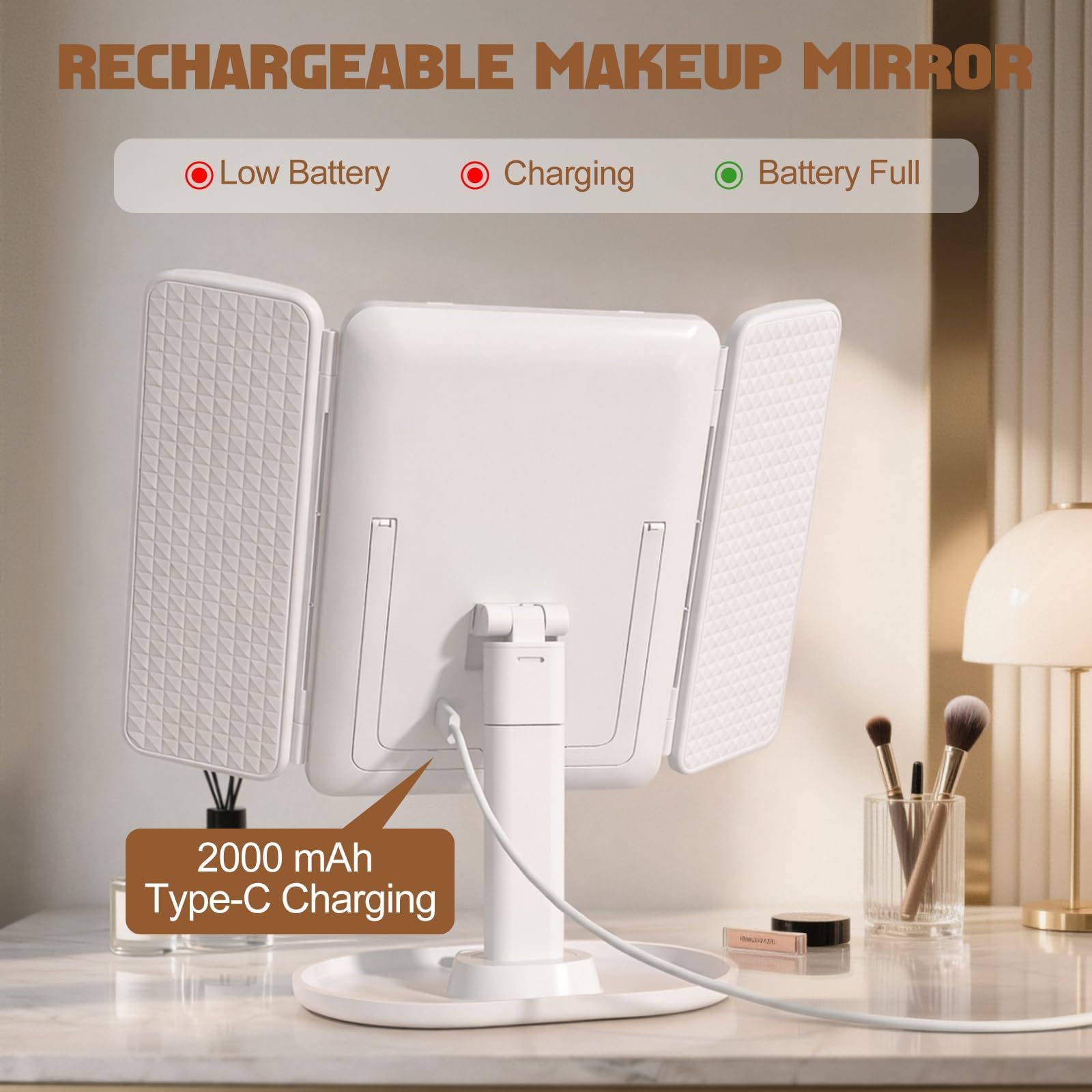 Miroir Lupow usage voyage, compact et portable