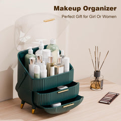 Lurcns organisateur-maquillage avec couvercle étanche protège des éléments.