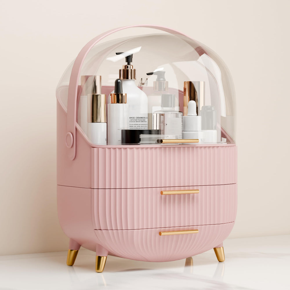 Lurcns organisateur maquillage avec palettes et pinceaux pour un accès rapide.
