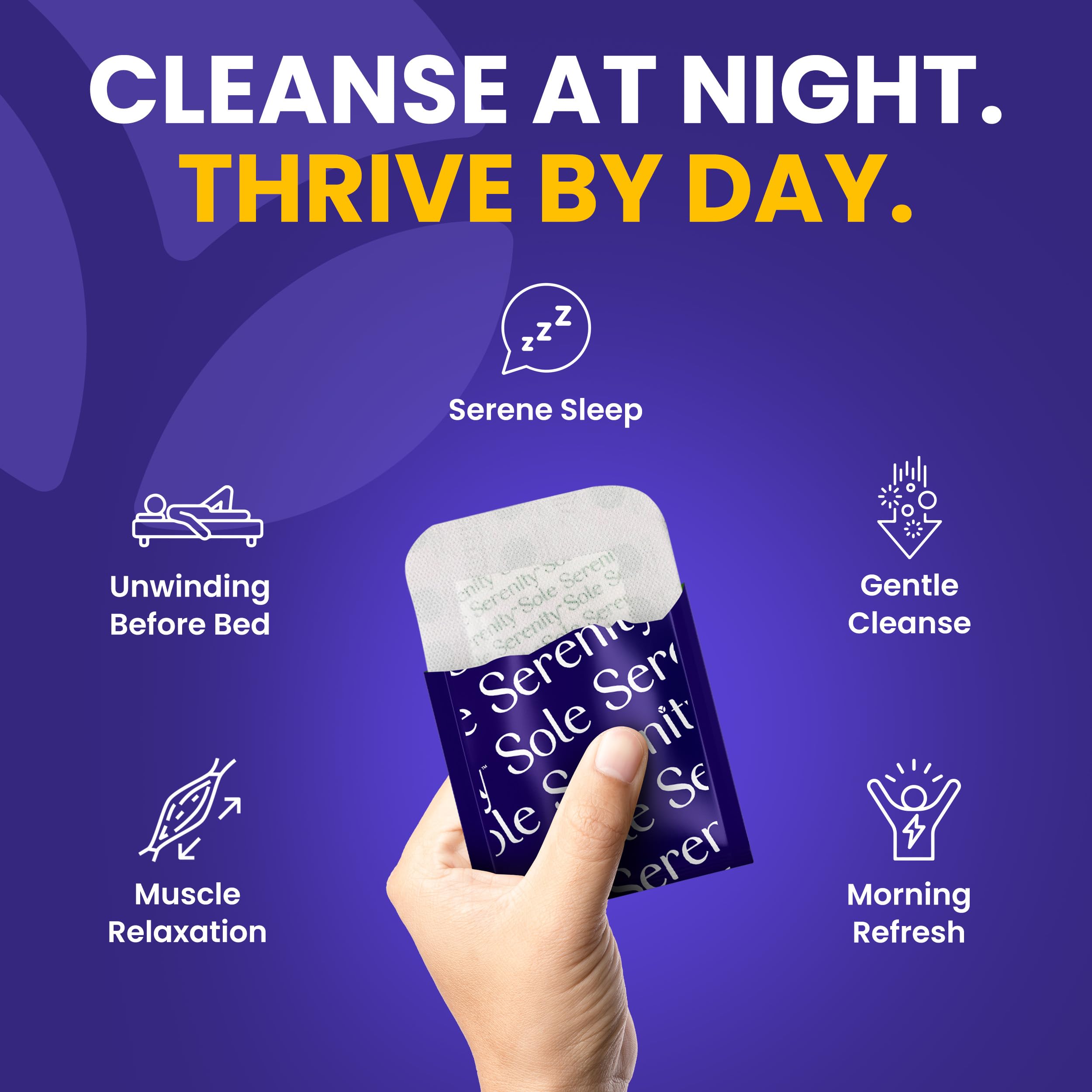 Sole Serenity de Lure Essentials – sachets individuels facilitant le transport et l'usage en voyage.