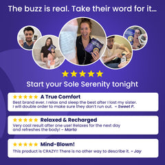 Sole Serenity de Lure Essentials – coussinets alignés, préparation simple pour une utilisation nocturne.