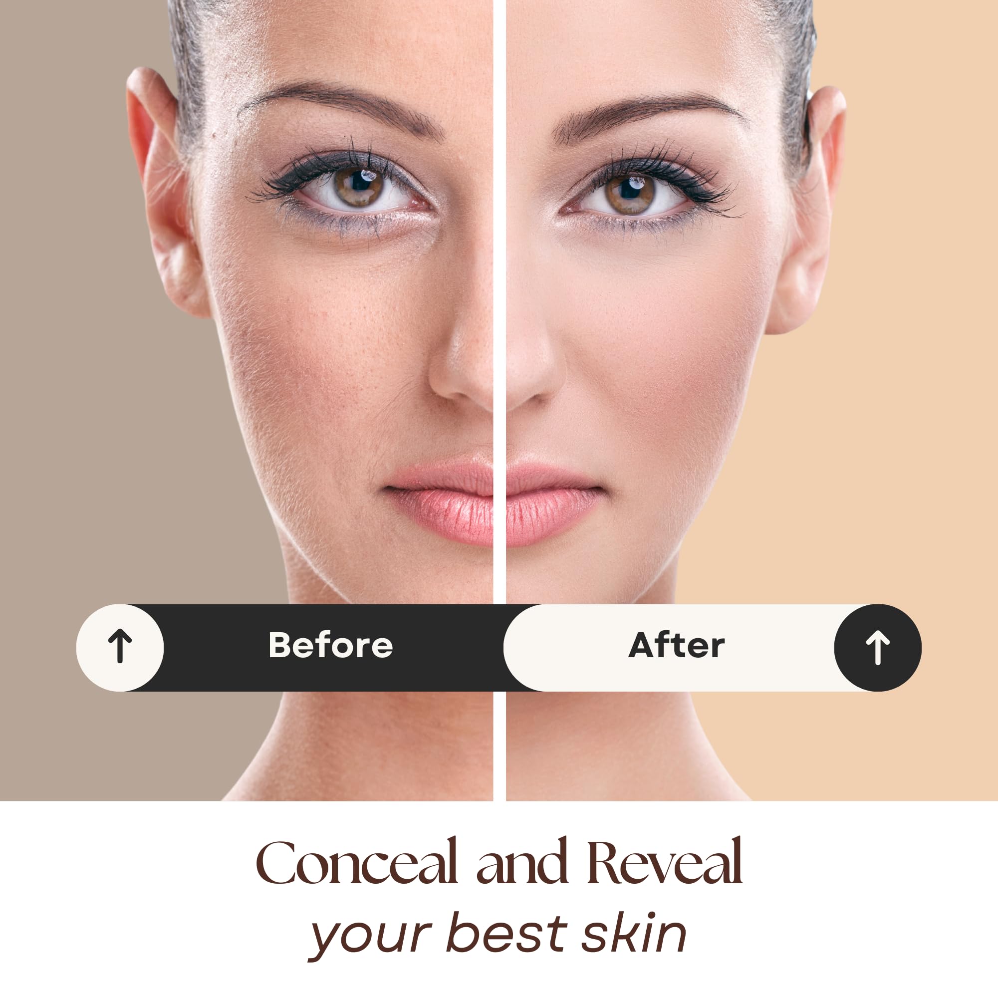 Lure Minerals swatches in medium shade demonstrate blendable, natural finish.