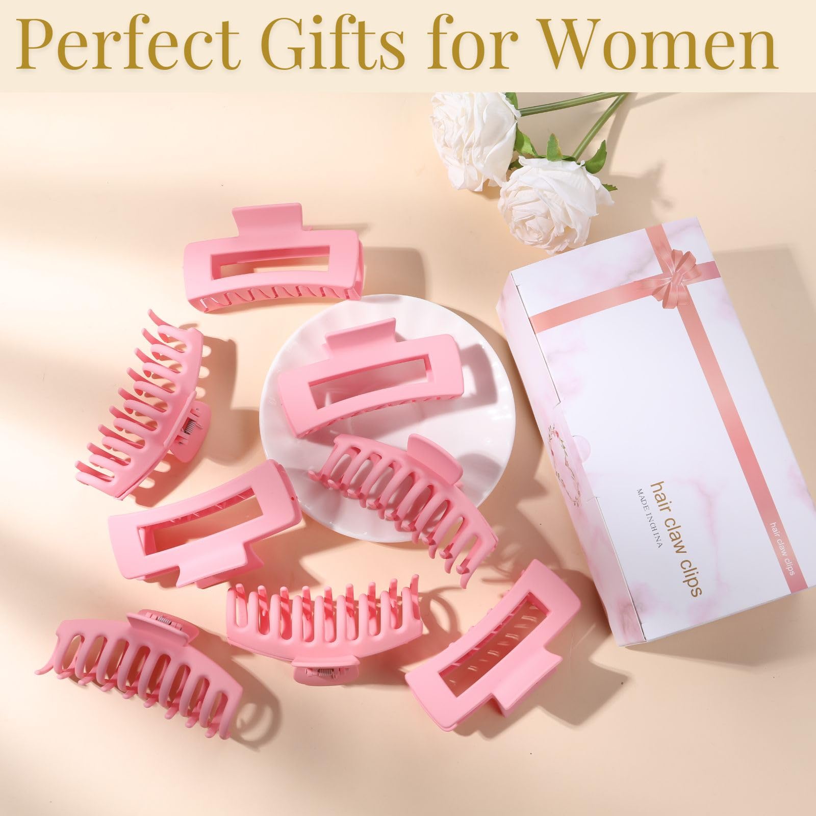 LuSeren pince-cheveux rose emballage cadeau prêt à offrir.