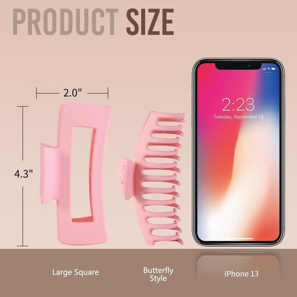 LuSeren pince-cheveux rose, ouverture presque 180 degrés pour placement facile.