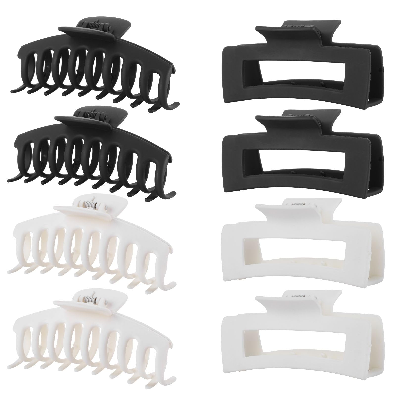Pinces LuSeren blanches et noires, 4-3 pouces, tenue fiable des cheveux.