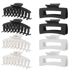 Pinces LuSeren blanches et noires, 4-3 pouces, tenue fiable des cheveux.