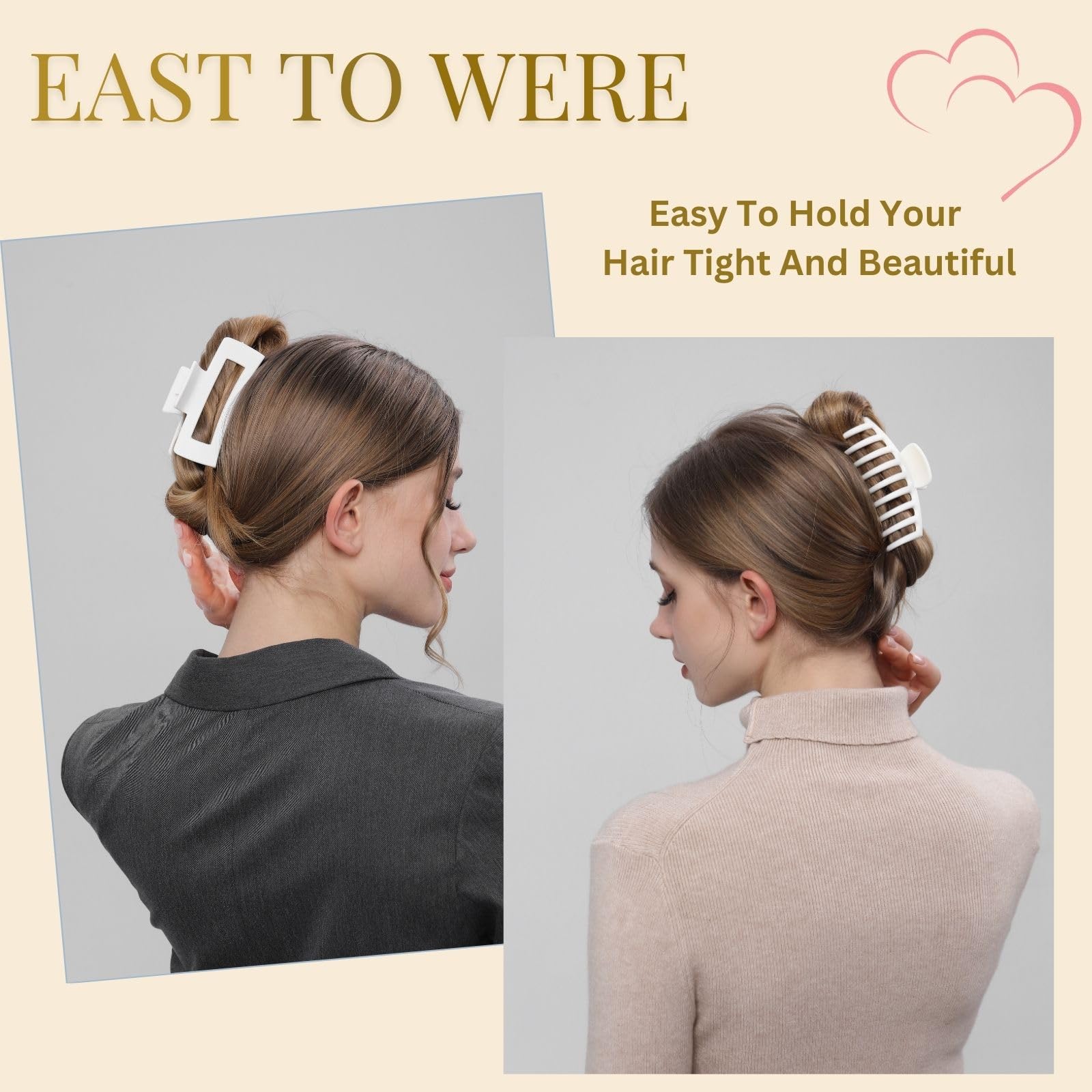 LuSeren pince cheveux épais 4,3 po, prise ferme et durable.
