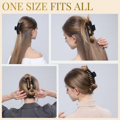 LuSeren pinces-cheveux noir 8-pack anti-glisse pour cheveux lisses sans traction.