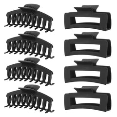 LuSeren pinces-cheveux noir 8-pack grande prise pour cheveux épais et volumineux.